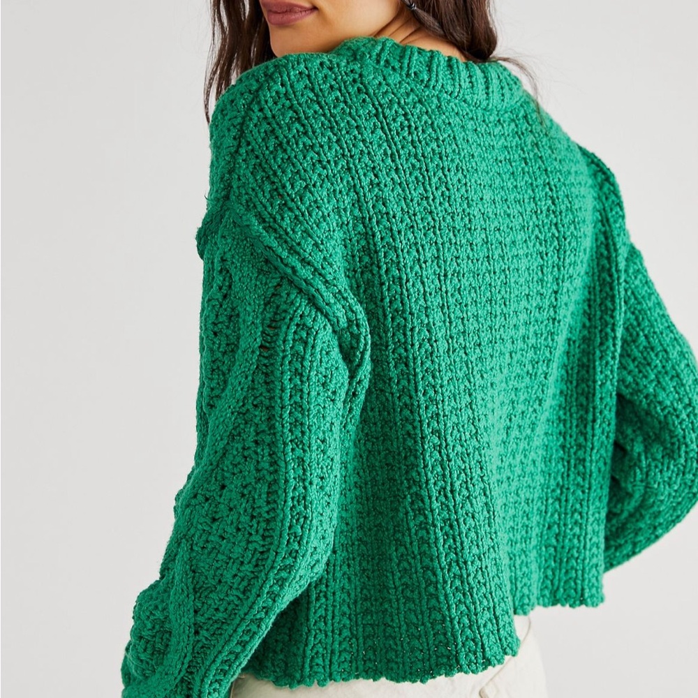 Free People Emerald Cutting Edge Cable Pullover - Picture 2 of 5
